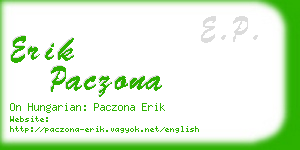 erik paczona business card